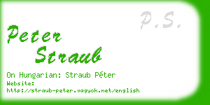 peter straub business card